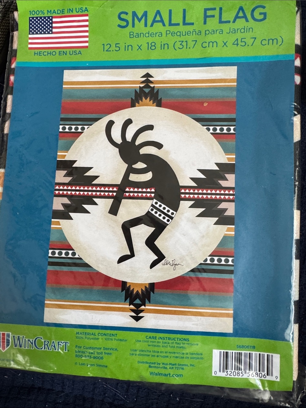 WinCraft Kokopelli Small Garden Flag - Teal, Red, Black